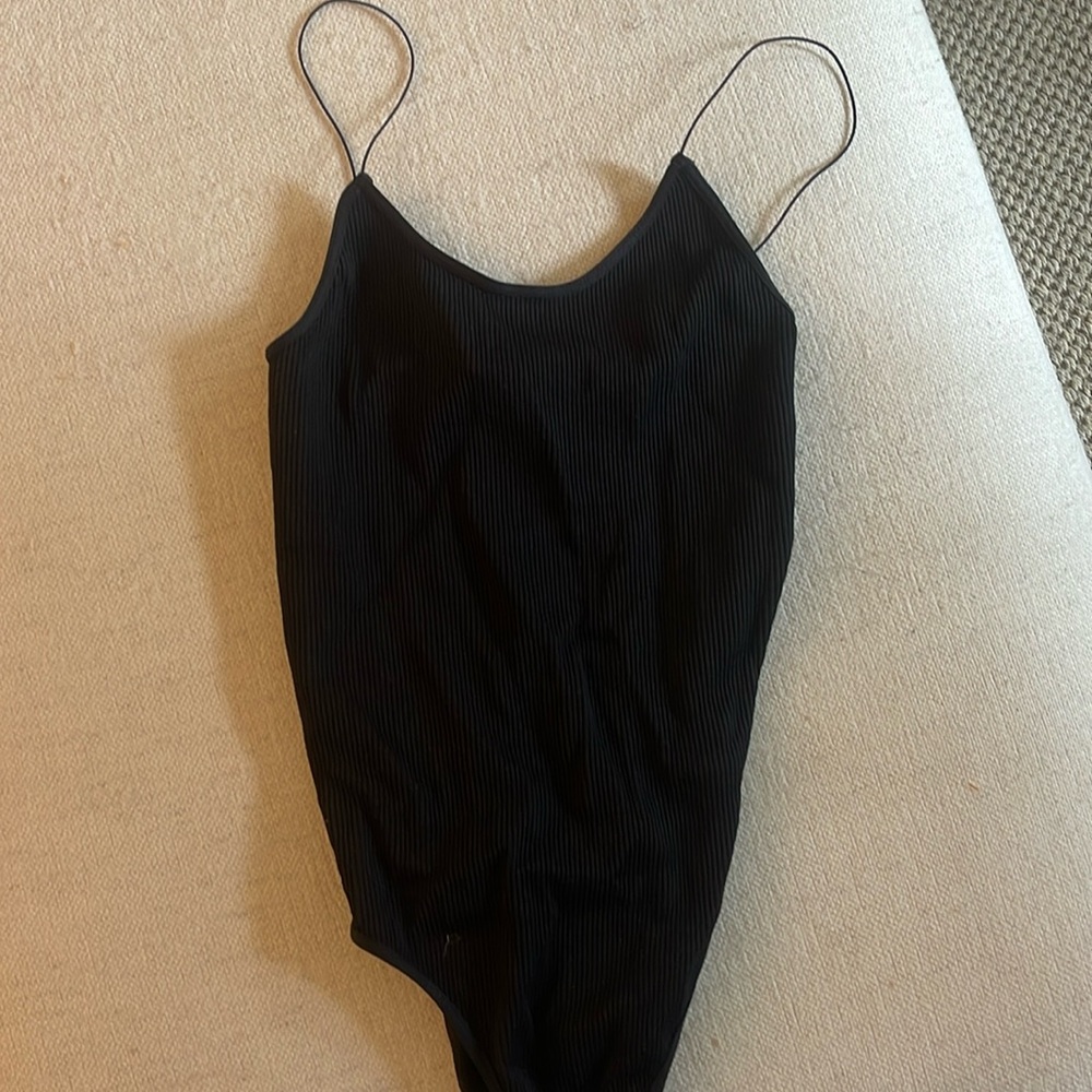 Black bodysuit ribbed